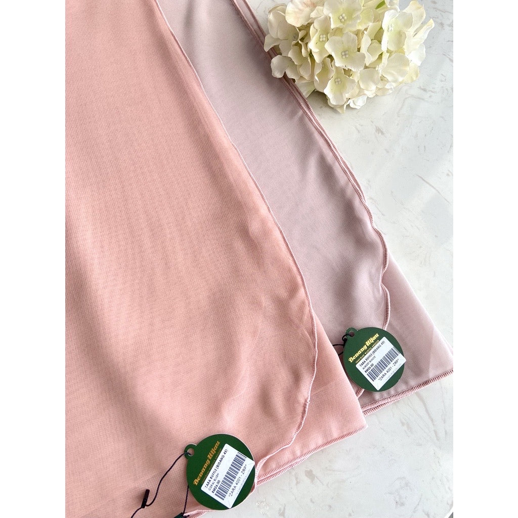 Tudung Bawal Zara Ruffle - 16 Coral Blush