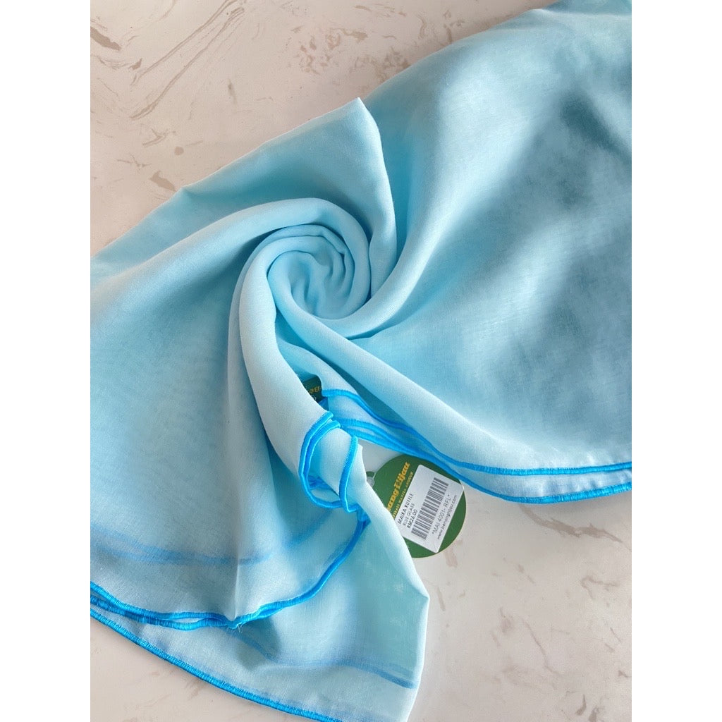 Tudung Bawal Maira Ruffle - Soft Blue