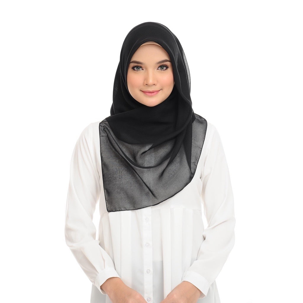 Tudung Bawal Maira Square - Black