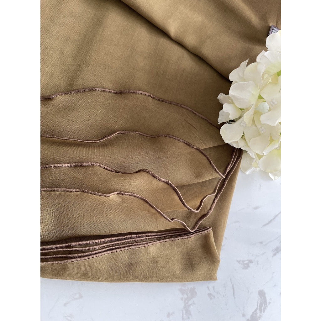 Tudung Bawal Maira Ruffle - Dull Gold