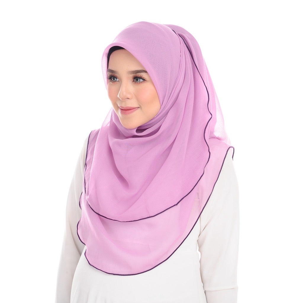 Tudung Bawal Maira Ruffle - Lavender Mist