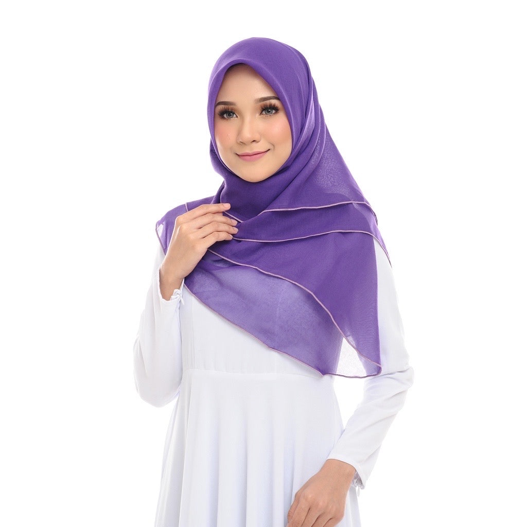 Tudung Bawal Maira Ruffle - Parachute Purple
