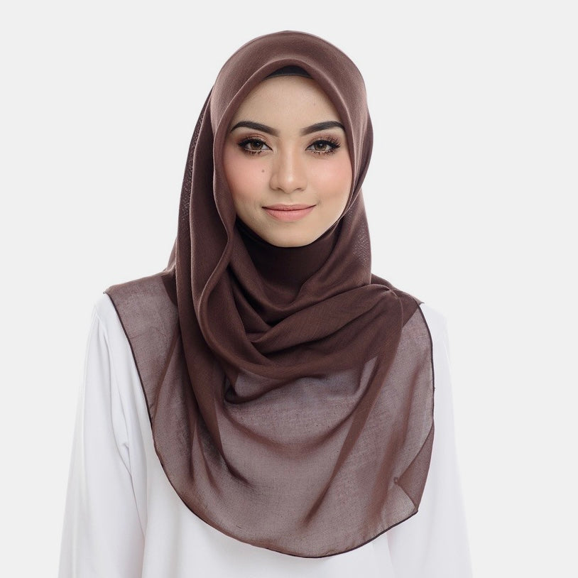 Tudung Bawal Maira Square - Chocolate Torte