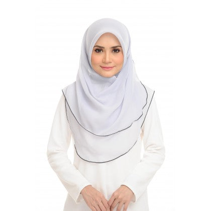 Tudung Bawal Maira Ruffle - Cloudy Shades