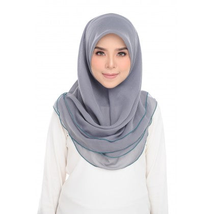 Tudung Bawal Maira Ruffle - Cloudy Shades