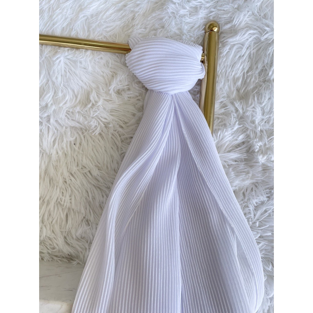 Leia Pleated Shawl - 11 White