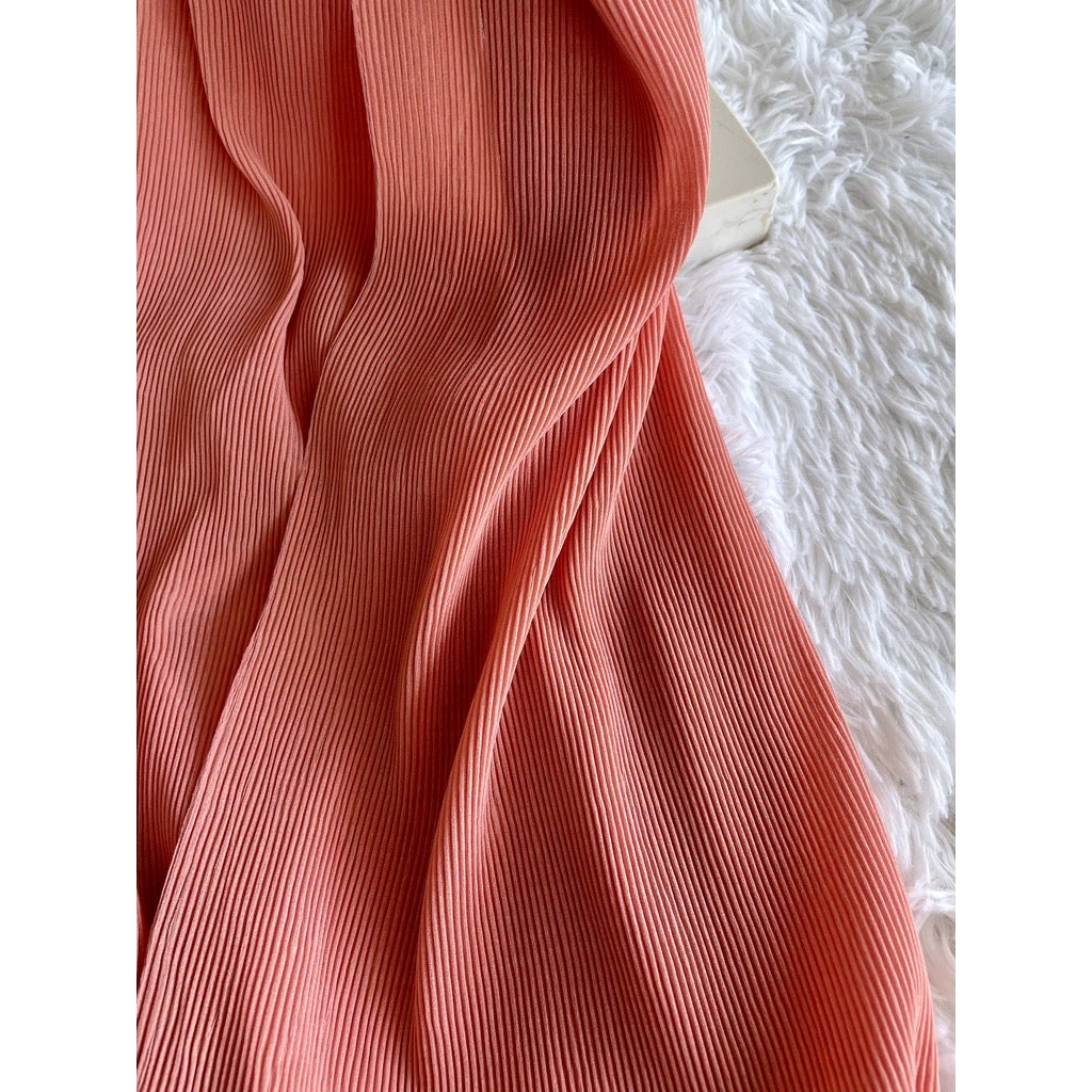 Leia Pleated Shawl - Coral Haze