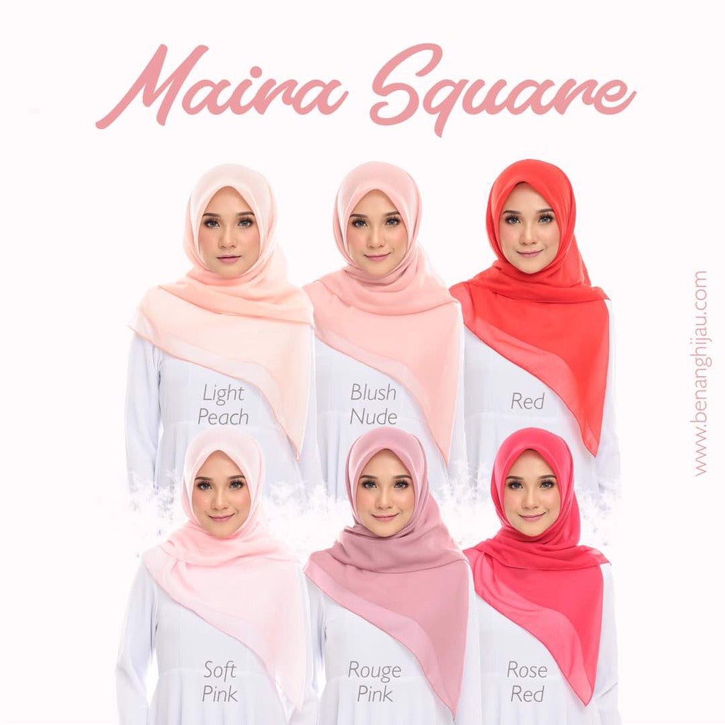 Tudung Bawal Maira Square - Red