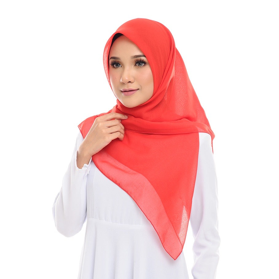 Tudung Bawal Maira Square - Red