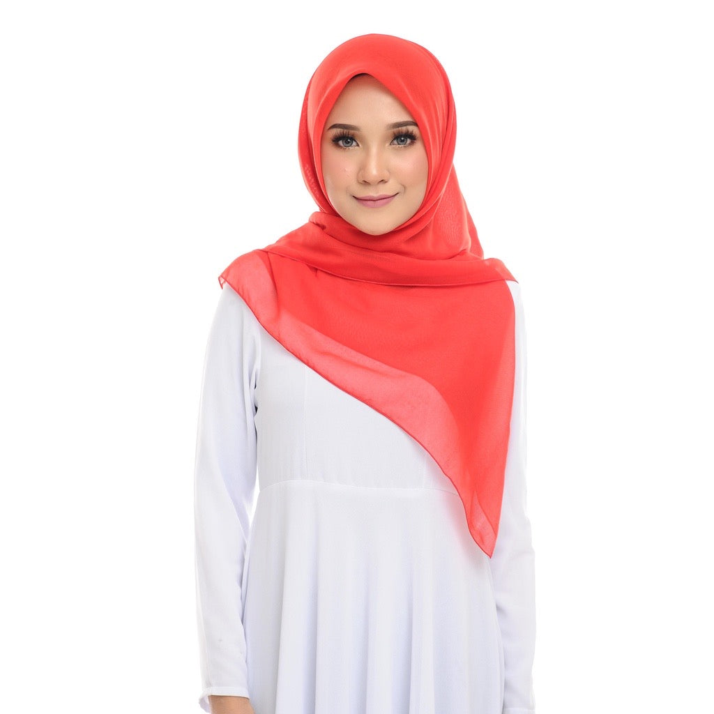Tudung Bawal Maira Square - Red