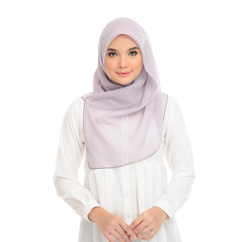 Tudung Bawal Maira Square - Grey Lilac