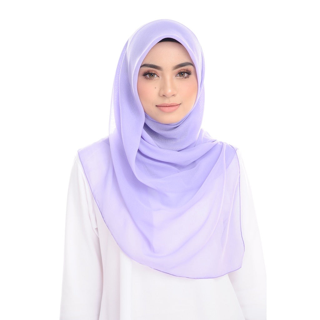 Tudung Bawal Maira Square - Purple Rose