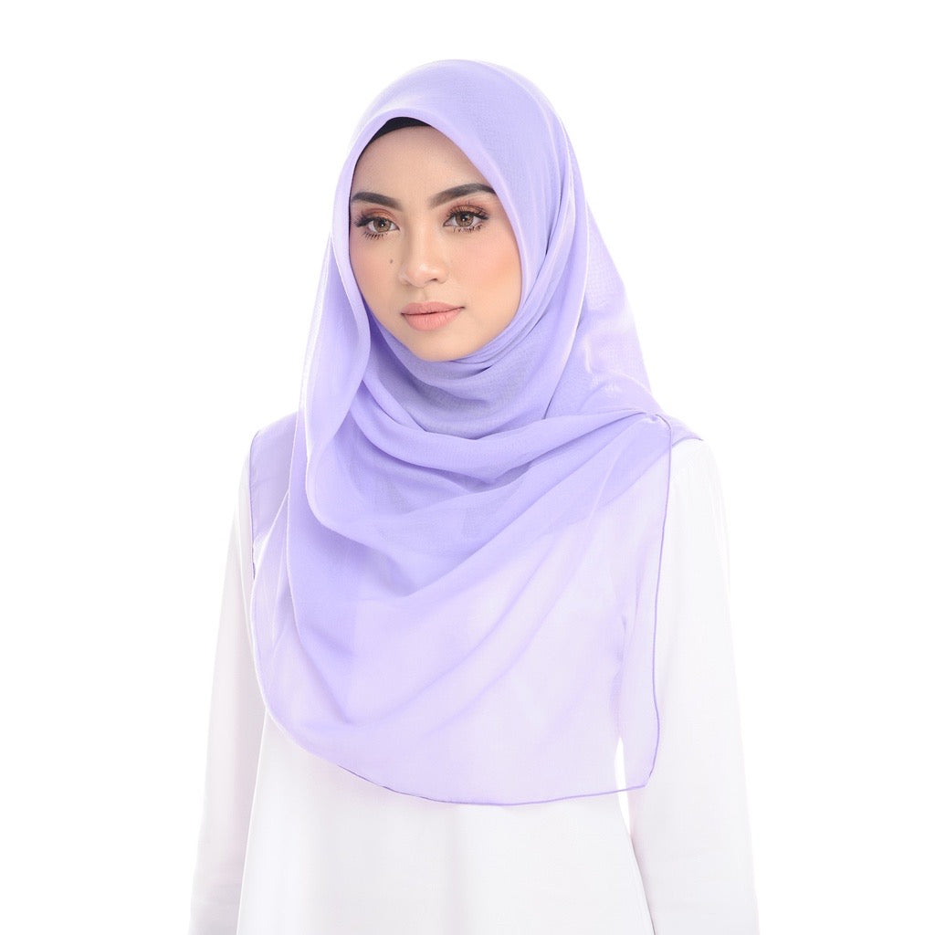 Tudung Bawal Maira Square - Purple Rose