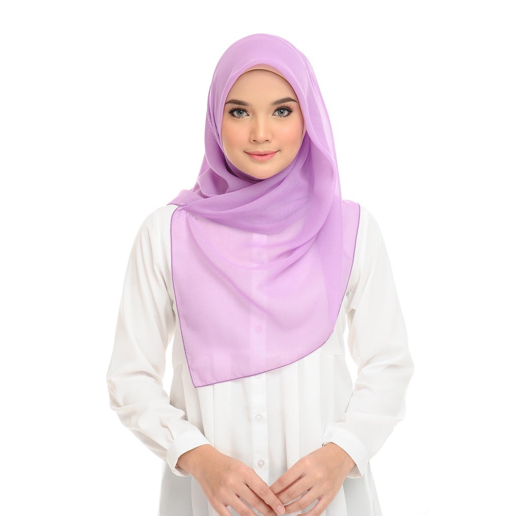 Tudung Bawal Maira Square - Sheer Lilac