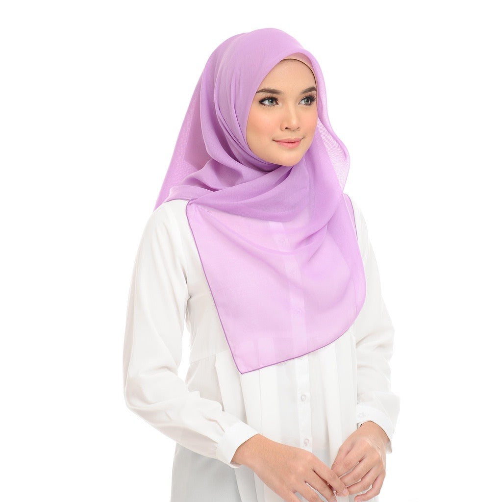 Tudung Bawal Maira Square - Sheer Lilac