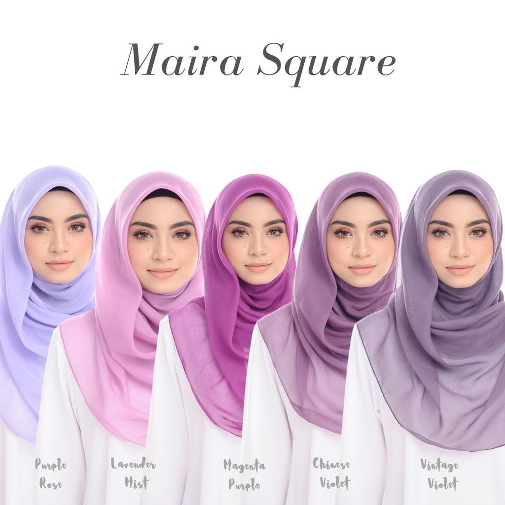 Tudung Bawal Maira Square - Magenta Purple