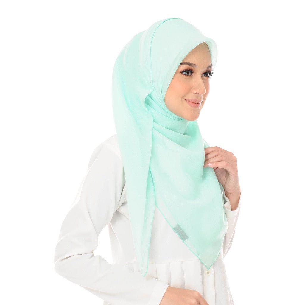 Tudung Bawal Maira Square - Fresh Aqua
