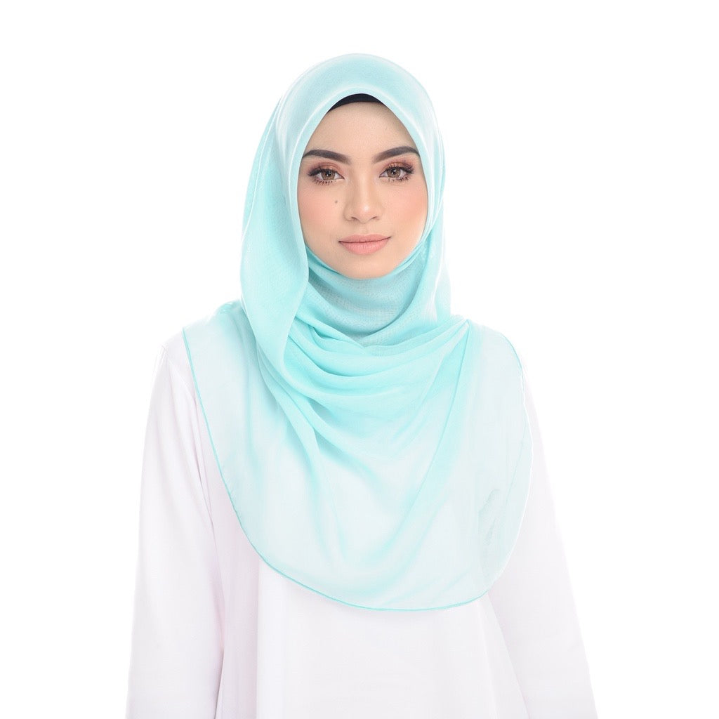 Tudung Bawal Maira Square - Aqua Green
