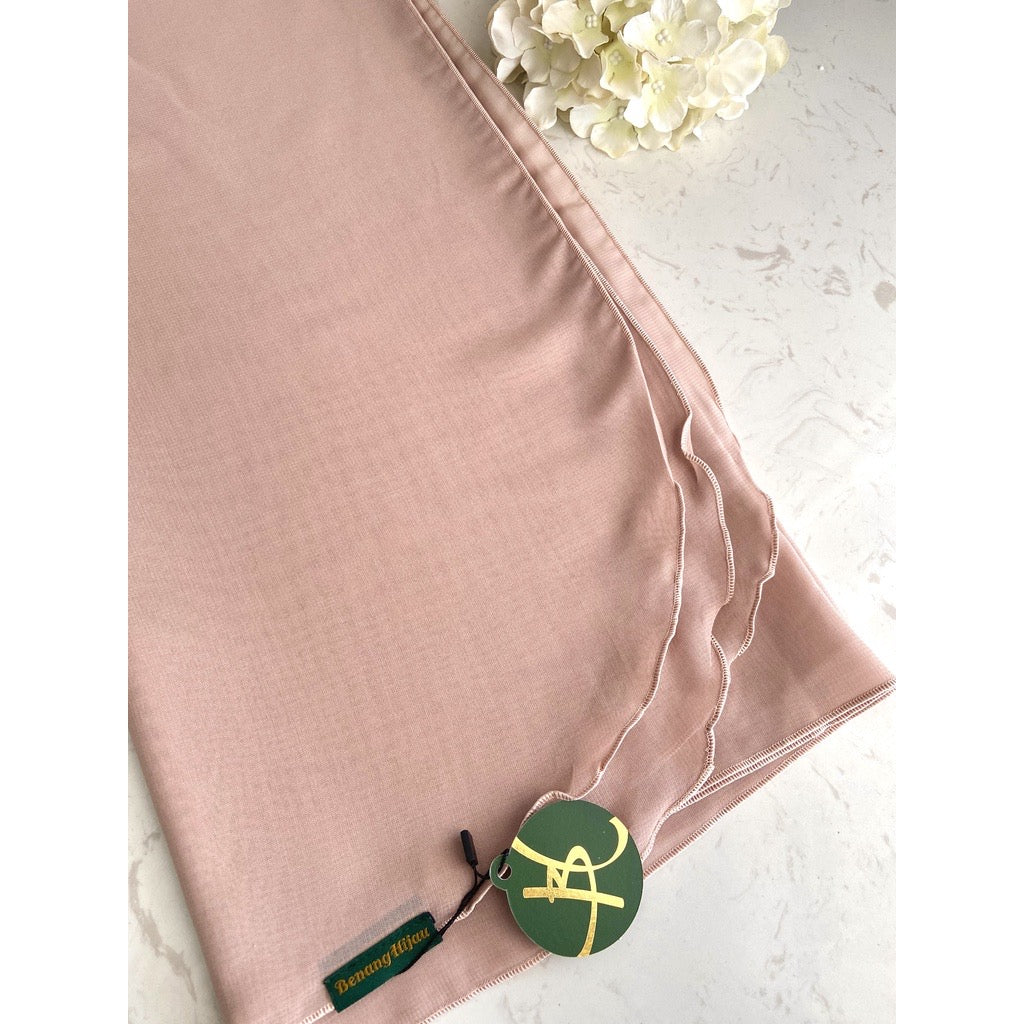 Tudung Bawal Zara Ruffle - 17 Pale Blush