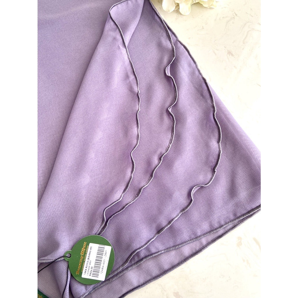 Tudung Bawal Zara Ruffle - 18 Lavender Grey