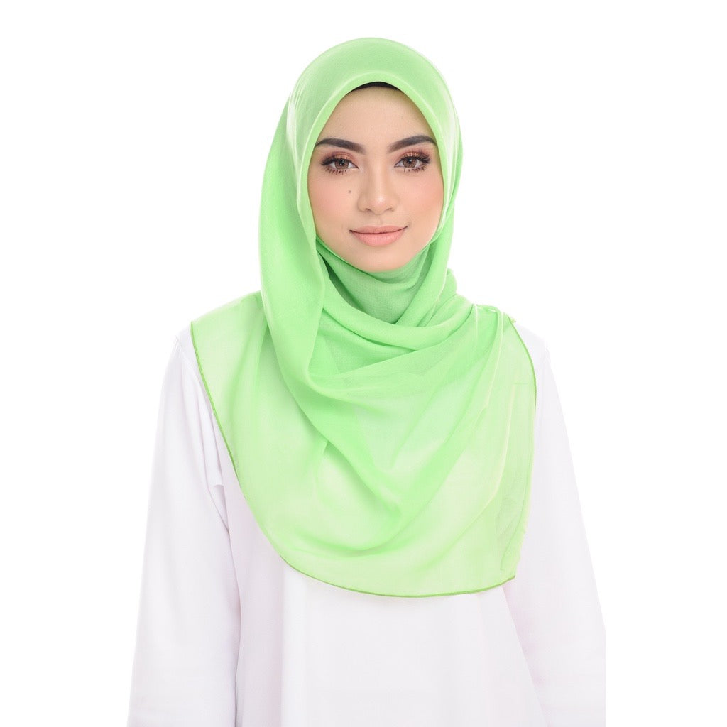 Tudung Bawal Maira Square - Apple Green