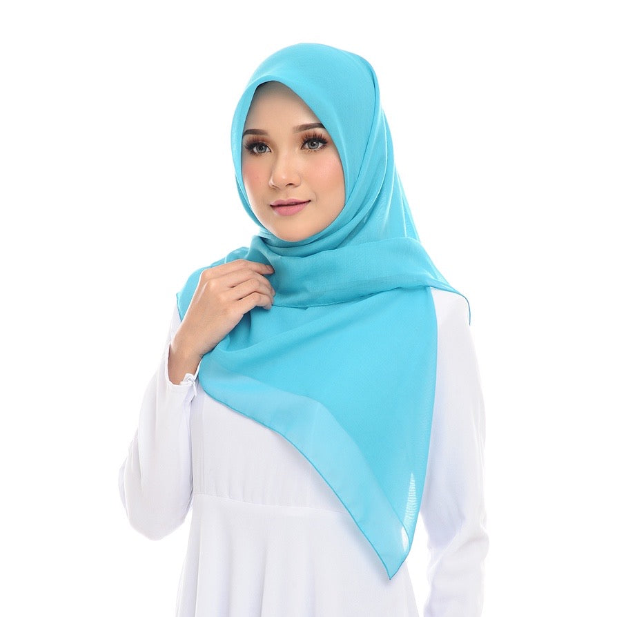 Tudung Bawal Maira Square - Sky Blue