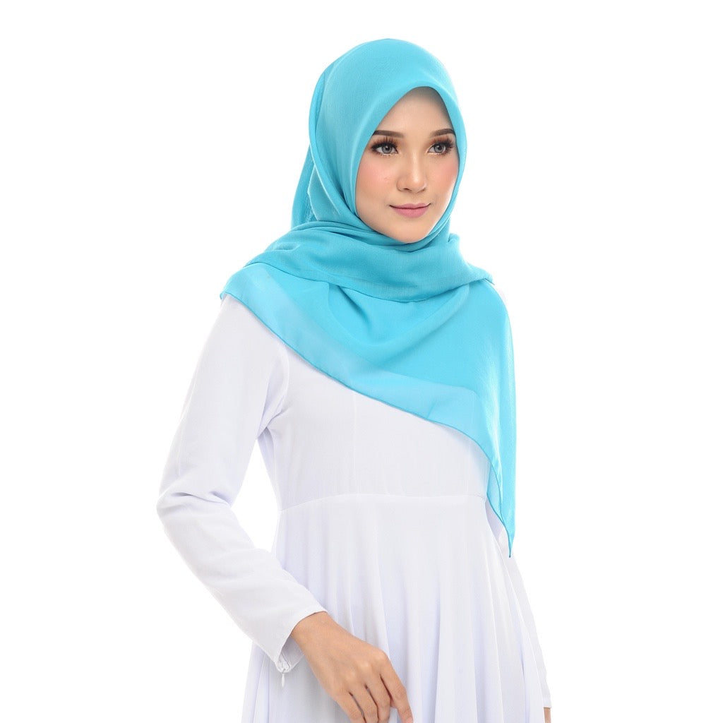 Tudung Bawal Maira Square - Sky Blue