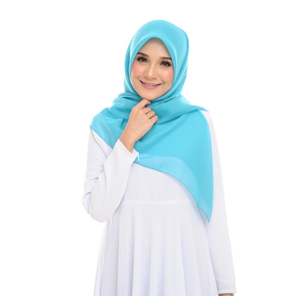 Tudung Bawal Maira Square - Sky Blue