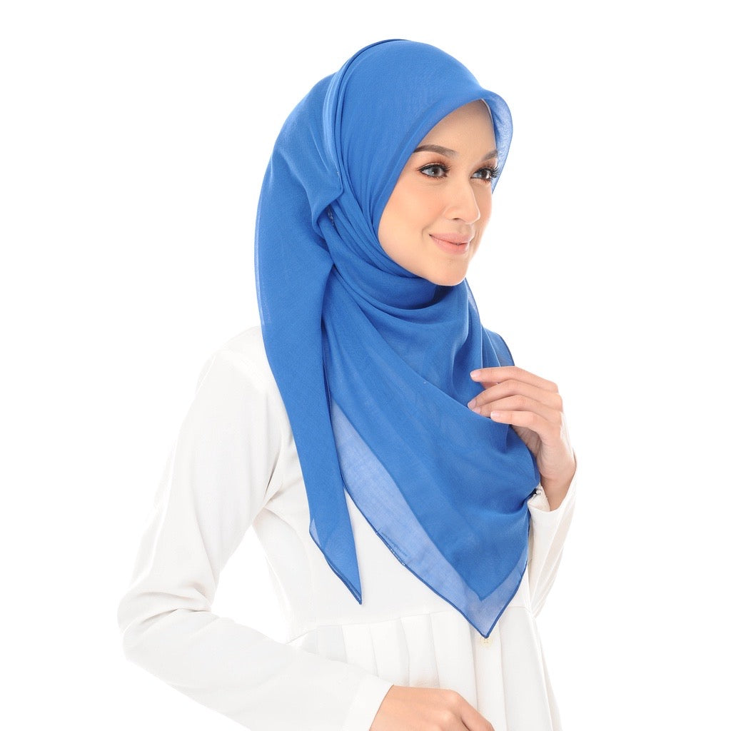 Tudung Bawal Maira Square - Blue Quartz