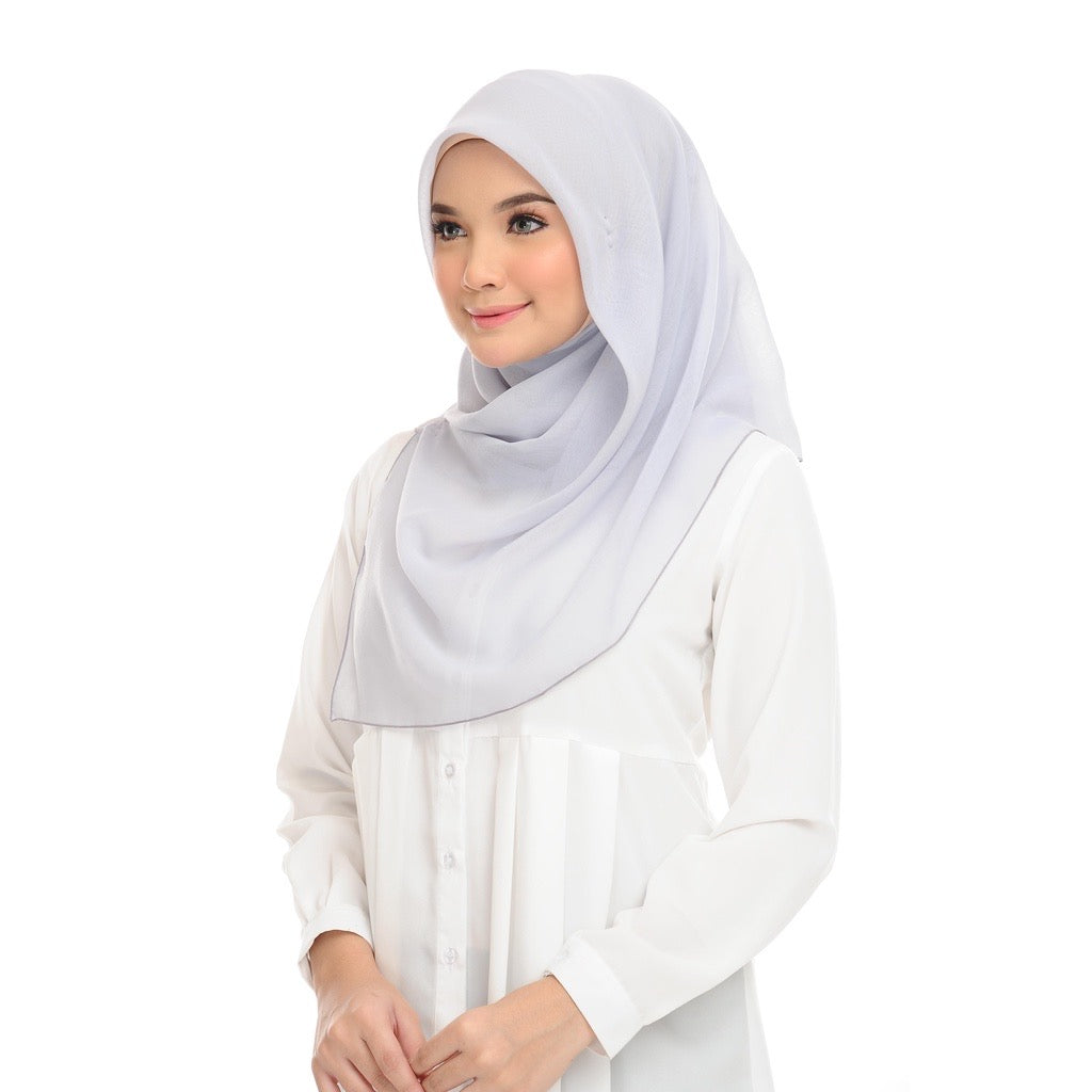 Tudung Bawal Maira Square - Glacier Grey