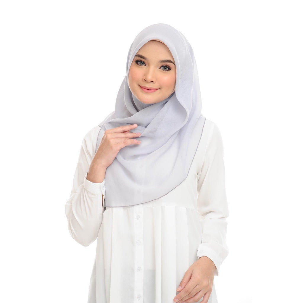 Tudung Bawal Maira Square - Glacier Grey