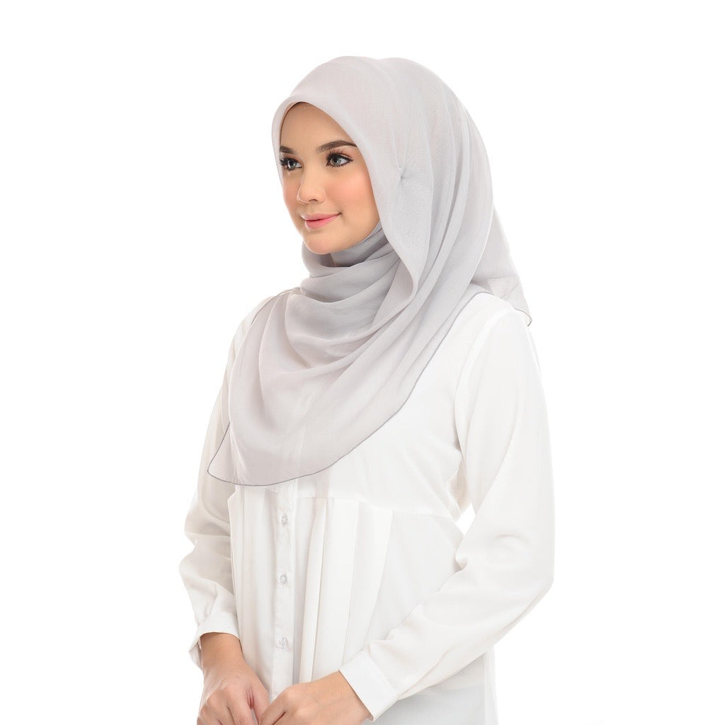 Tudung Bawal Maira Square - Vaporous Grey