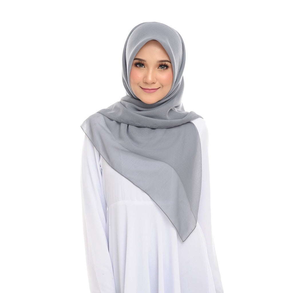 Tudung Bawal Maira Square - Grey