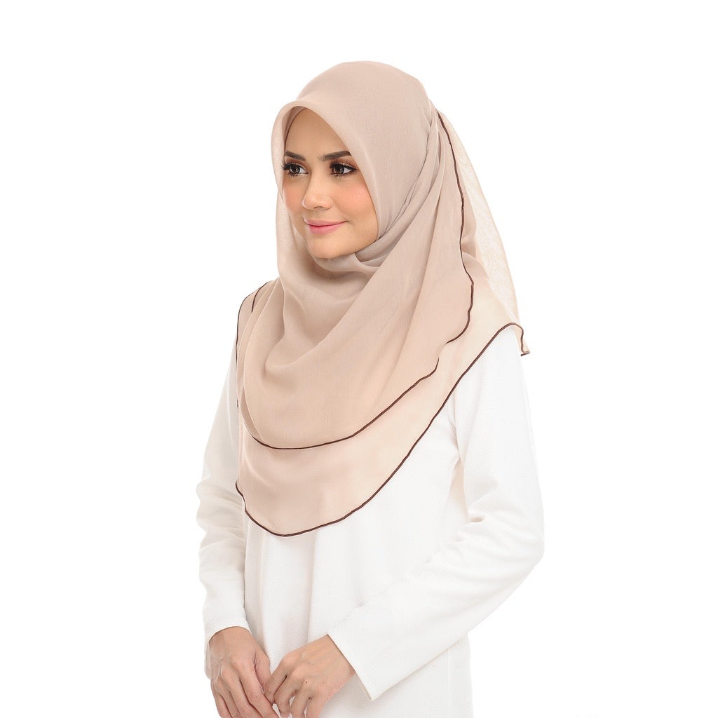 Tudung Bawal Maira Ruffle - Sandshell