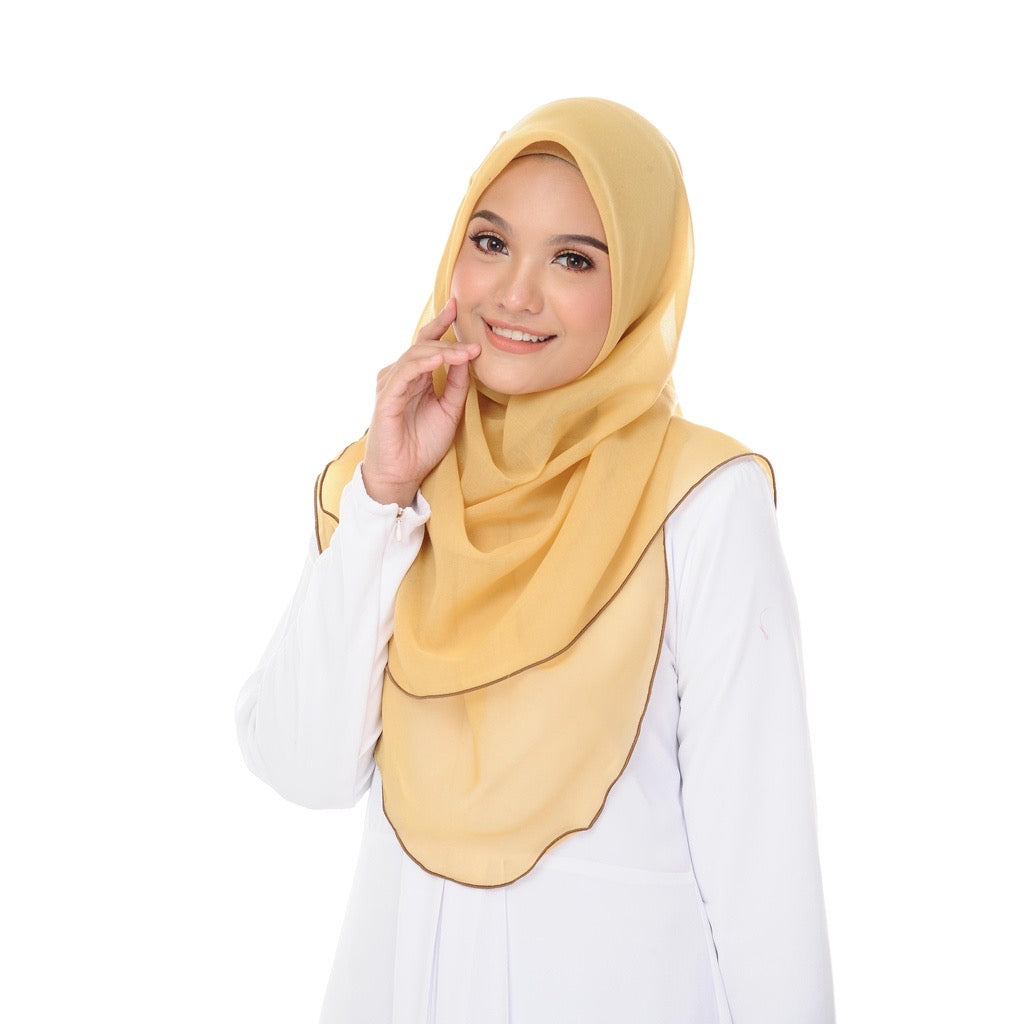 Tudung Bawal Maira Ruffle - Dried Moss