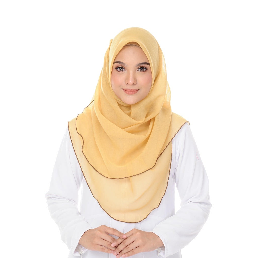 Tudung Bawal Maira Ruffle - Dried Moss