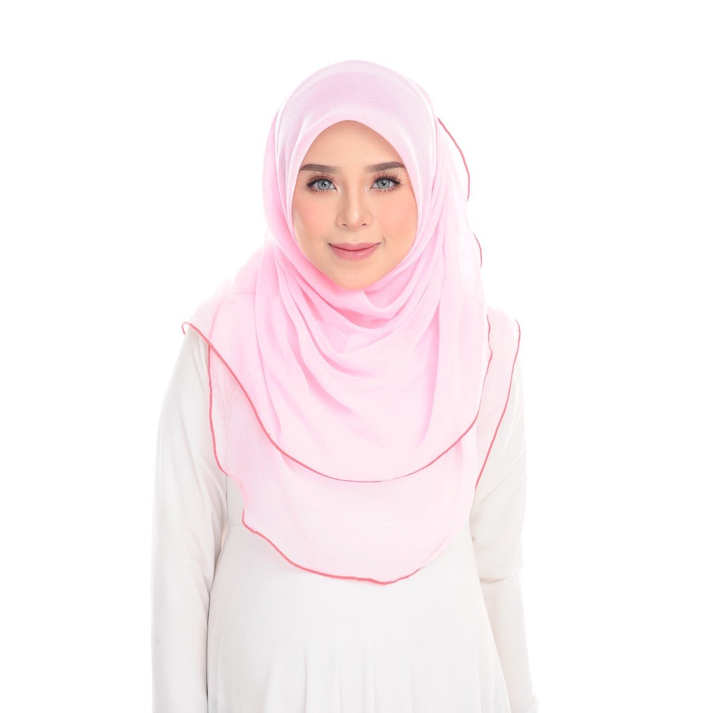 Tudung Bawal Maira Ruffle - Veiled Rose