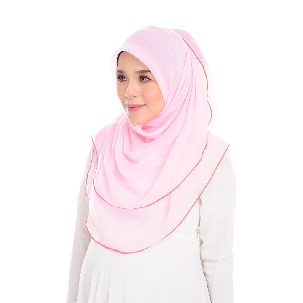 Tudung Bawal Maira Ruffle - Veiled Rose