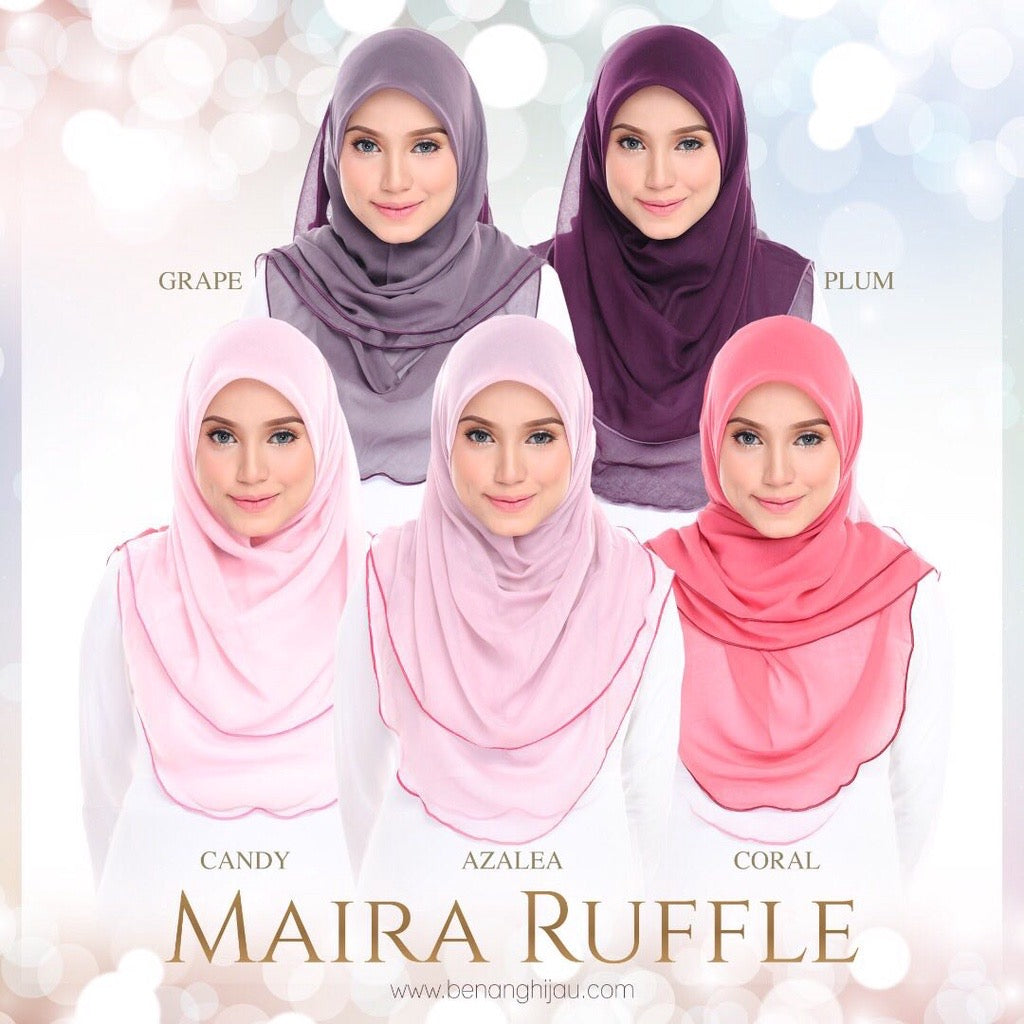 Tudung Bawal Maira Ruffle - Candy