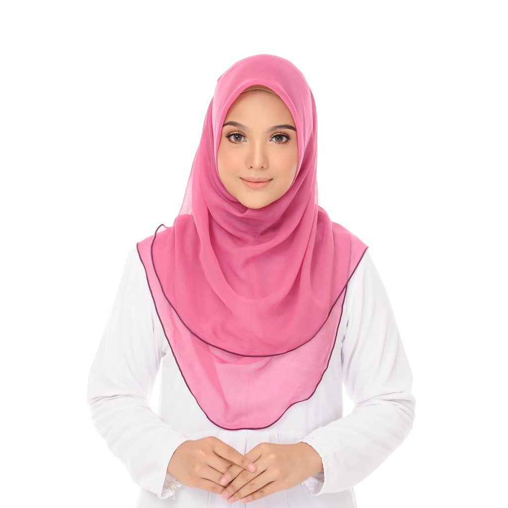 Tudung Bawal Maira Ruffle - Radiant Orchid