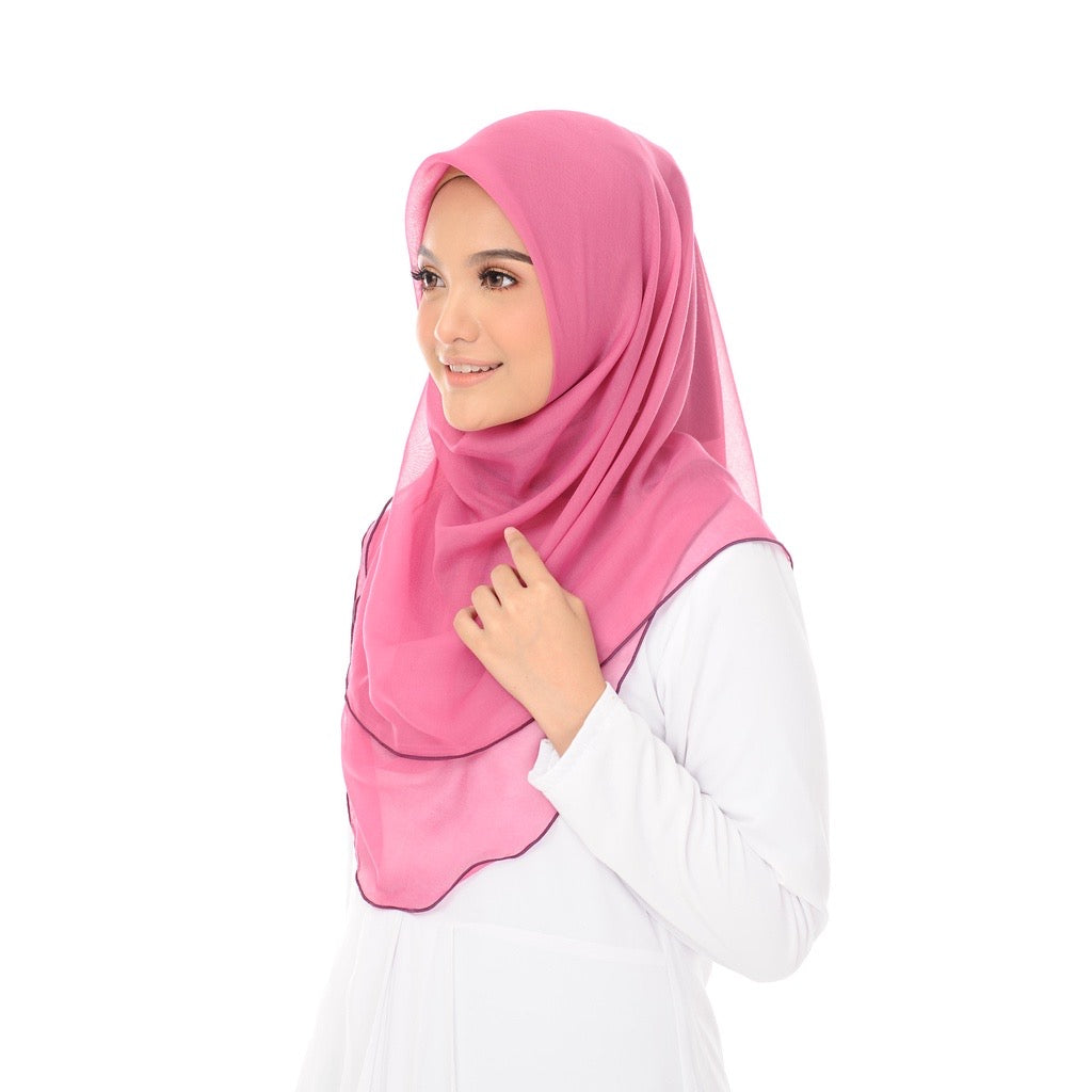 Tudung Bawal Maira Ruffle - Radiant Orchid
