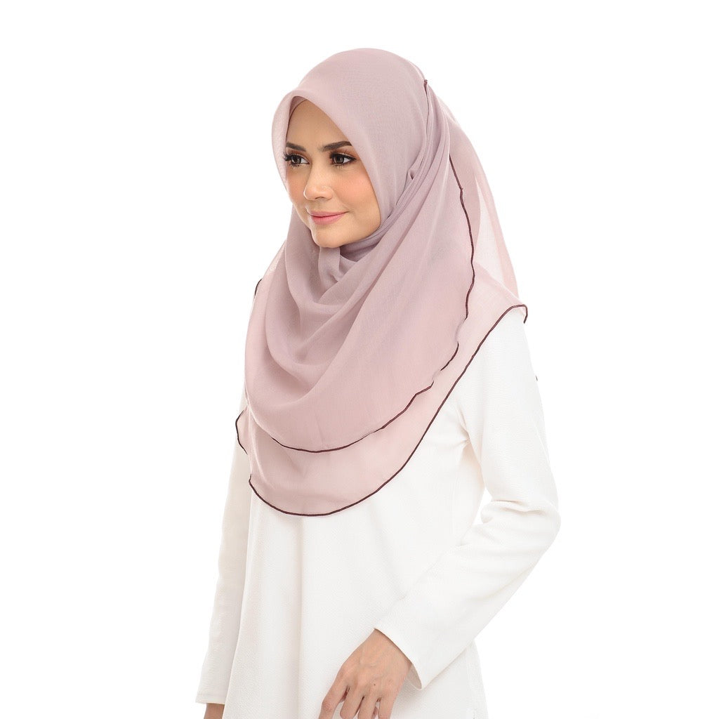 Tudung Bawal Maira Ruffle - Hushed Violet