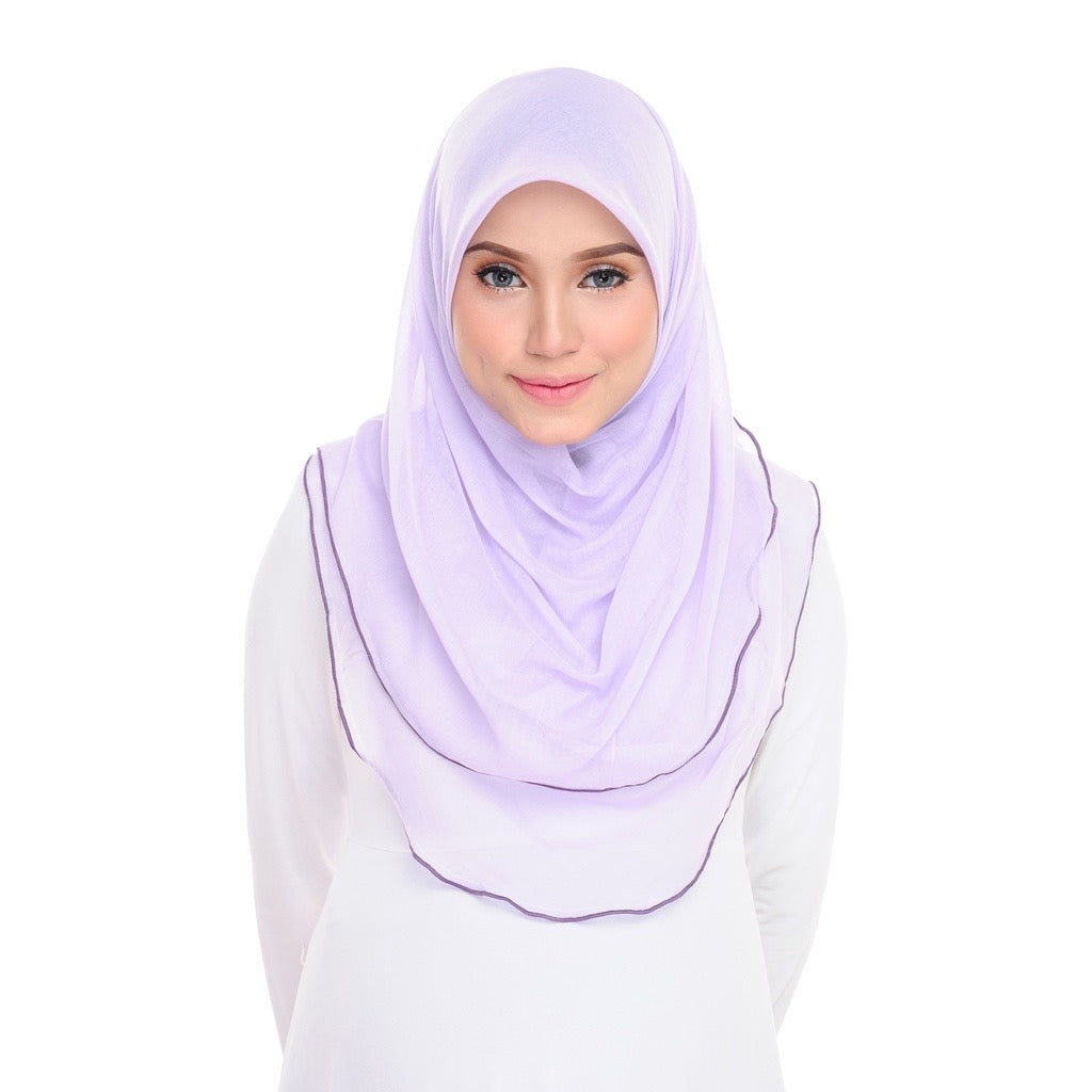 Tudung Bawal Maira Ruffle - Purple Heather