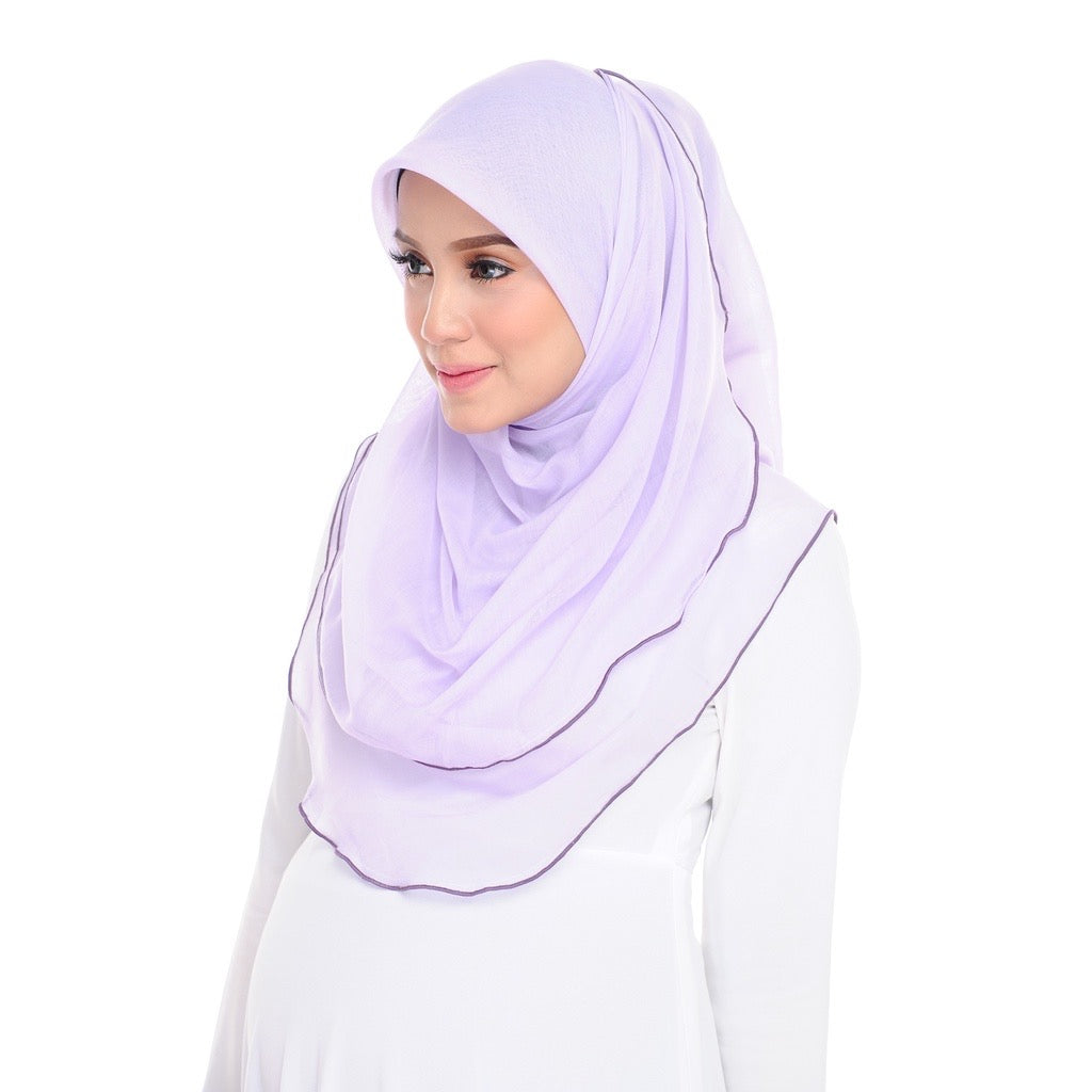 Tudung Bawal Maira Ruffle - Purple Heather