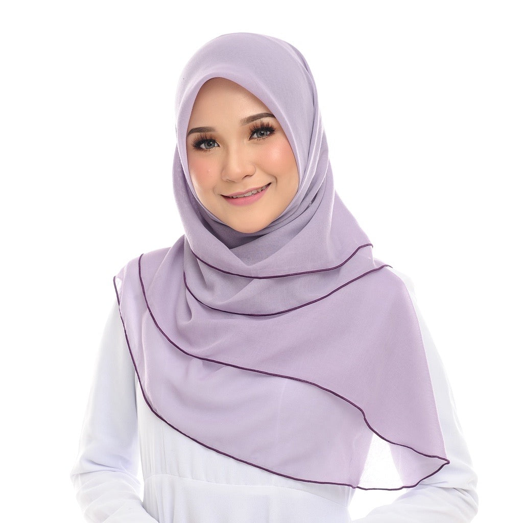 Tudung Bawal Maira Ruffle - Amethyst