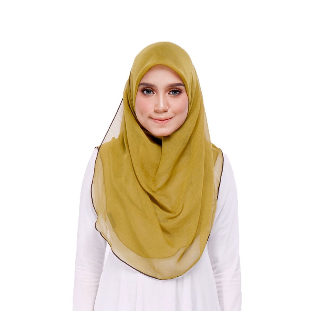 Tudung Bawal Maira Ruffle - Green Moss