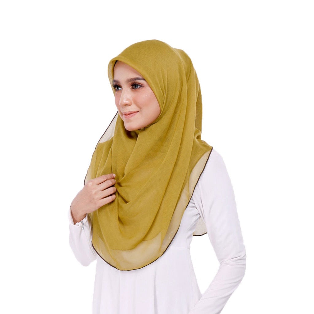 Tudung Bawal Maira Ruffle - Green Moss