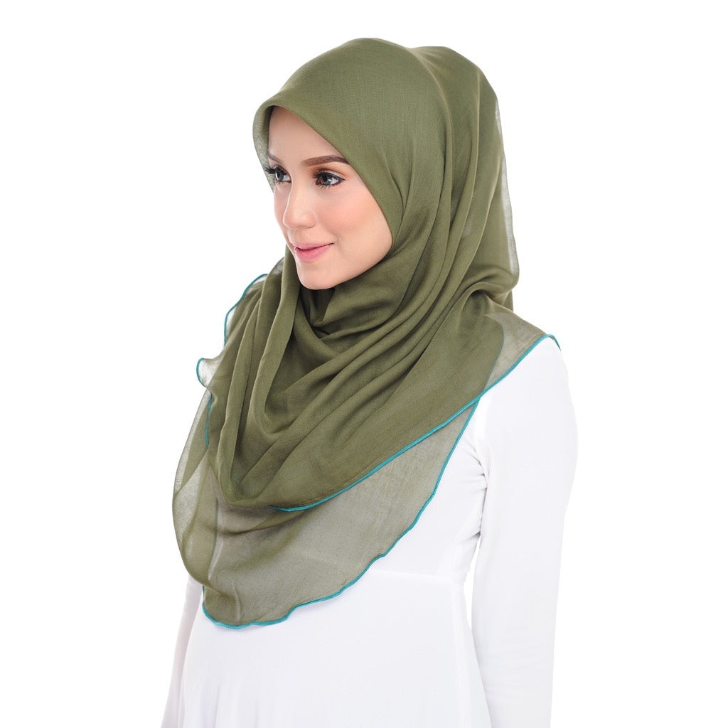 Tudung Bawal Maira Ruffle - Seaweed
