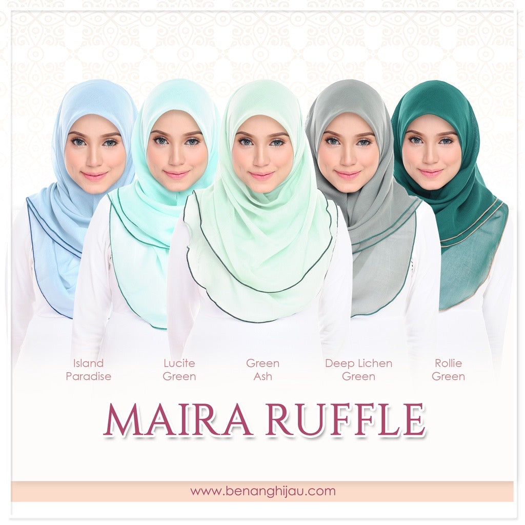 Tudung Bawal Maira Ruffle - Island Paradise