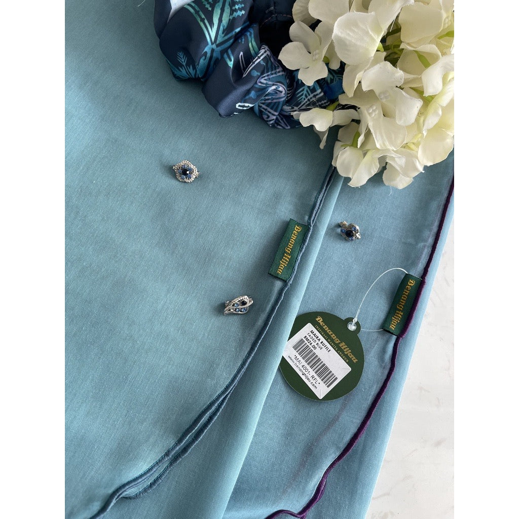 Tudung Bawal Maira Ruffle - Cameo Blue